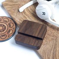 火豹定制黑胡桃实木手机座懒人桌面手机平板支架定做 50个以上批量价手机座