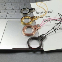 火豹手机链短指环扣手机挂饰挂件吊坠挂绳指环二合一手机支架桌面简约 黑色四个装手机座