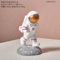 火豹宇航员摆件iPd可爱搞怪手机支架桌面摆设个性办公室装饰配件笔托 宇航员手机支架-A金色手机座
