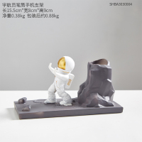 火豹宇航员摆件iPd可爱搞怪手机支架桌面摆设个性办公室装饰配件笔托 手机支架笔筒二合一手机座