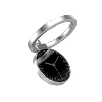 火豹手机指环支架苹果安卓通用金属环扣p钟表黏贴新款男女创意桌面架 钟表款-气质银[单件]手机座