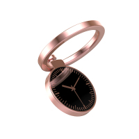 火豹手机指环支架苹果安卓通用金属环扣p钟表黏贴新款男女创意桌面架 钟表款-玫瑰金[单件]手机座