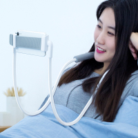 火豹懒人支架手机架挂颈式床头宿舍床上脖子桌面多功能vlog支架ipd平 [白色]升级加固款保护颈椎★女生轻松掰★手机座