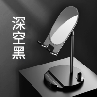 火豹手机支架桌面懒人ipd手机架床头家用平板电脑支撑通用看电视办公多功能镜子网课固定桌面看视频防滑 黑色带镜子手机座