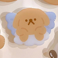 火豹阮阮自制韩国气囊支架桌面少女可爱软萌伸缩卡通手机通用 天使狗狗支架手机座