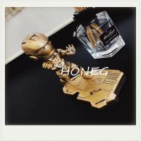 火豹创意炫酷英雄手机支架平板电脑立体支架桌面摆件潮可爱卡通 钢铁侠-金色手机座