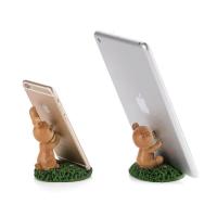 火豹仿真卡通树脂手机架桌面手机支架懒人平板电脑架子手机座 咖色小兔手机座