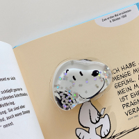 火豹流沙可爱卡通苹果手机支架懒人桌面指环扣情侣伸缩支架个性耳机绕线器看电视折叠支架可爱配件支撑架潮牌 白底史努鼻流手机座