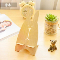 火豹调节简易手机台式桌面桌上支架支撑架简约卡片木质便携木板塑料创 橡木3个装手机支架手机座