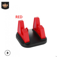 火豹车载手机支架 新款硅胶汽车桌面两用多功能手机支架 多功能红色支架手机座