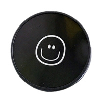 火豹网红气囊支架折叠桌面指环扣多功能拍照手机配件气垫可爱女支撑架男潮牌 黑底线条笑脸手机座