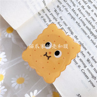 火豹手机气囊支架可伸缩折叠懒人滴胶指环扣卡通气垫桌面撑 长方形饼干(滴胶折叠支架)手机座