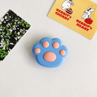 火豹猫爪手机气囊支架可伸缩懒人指环扣泫雅花折叠桌面气垫撑卡通 蓝底橙爪(气囊支架)手机支架手机座