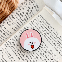 火豹(买二送一)气囊支架手机懒人桌面多功能伸缩气垫手机扣指环扣女可折叠手机配件 可妮兔手机座