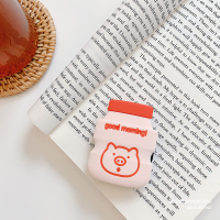 火豹适用于苹果可爱卡通硅胶可伸缩手机平板支架粘胶式可爱女手机指环 粉色酸奶猪头伸缩支架手机支架手机座