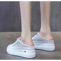 Ideamini1983美丽鞋坊松糕厚底小白鞋时尚校园学生潮流外穿网纱蒽尚女鞋子休闲鞋