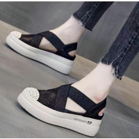 Ideamini1983美丽鞋坊新款透气休闲百搭松糕厚底校园渔夫鞋子潮舒适女鞋子休闲鞋