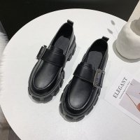 Ideamini英伦小皮鞋女2021秋季新款韩版百搭厚底松糕鞋ins潮女鞋秋款单鞋休闲鞋