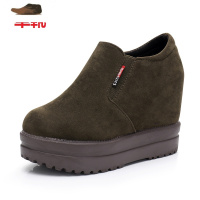 Ideamini2020春秋季新款磨砂内增高一脚蹬女鞋厚底松糕休闲鞋复古单鞋10cm休闲鞋