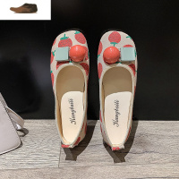 Ideamini鞋子女平底单鞋女2021春季新款百搭圆头低跟软底孕妇鞋一脚蹬女鞋休闲鞋