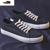 Ideamini2021春季新款百搭镂空帆布鞋女学生韩版透气低帮平底超火基础板鞋休闲鞋