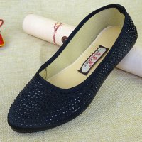 Ideamini步源轩老北京布鞋女春夏平底浅口带钻中老年孕妇鞋软底妈妈瓢鞋休闲鞋