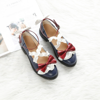 Ideamini白雪姬 lolita小皮鞋蓝白红配色洛丽塔软妹学生鞋梅露露jsk蝴蝶结休闲鞋