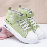 Ideamini2021春天少女运动鞋女童平底帆布鞋休闲高帮鞋高中小学生软底布鞋休闲鞋