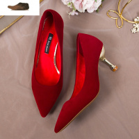 Ideamini婚鞋女2021年新款春季加绒新娘鞋中式大红色秀禾服高跟鞋平时可穿休闲鞋