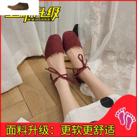 Ideamini复古晚晚粗跟温柔鞋中跟单鞋仙女风2021夏交叉绑带包头凉鞋女学生休闲鞋