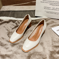 Ideamini高跟鞋女学生十八岁2021新款浅口单鞋百搭粗跟复古女鞋玛丽珍鞋子休闲鞋