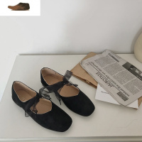 Ideamini春季单鞋女2021新款平底学生豆豆鞋韩版浅口蝴蝶结芭蕾舞鞋奶奶鞋休闲鞋