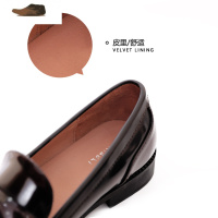 Ideaminiins流苏小皮鞋复古百搭平底鞋单鞋休闲英伦一脚蹬乐福鞋女休闲鞋