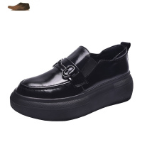 Ideamini2020春秋新款英伦松糕厚底乐福鞋女鞋金属扣增高一脚蹬懒人鞋单鞋休闲鞋