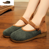 Ideamini民族风女鞋北京老布鞋复古浅口牛津软底单鞋百搭透气古风汉服鞋夏休闲鞋