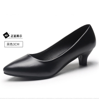Ideamini皮舒适职业工作鞋女黑色工装空姐高跟鞋晚会旗袍细跟单鞋2021新休闲鞋