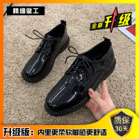 Ideamini英伦风小皮鞋女2021春季新款时尚百搭套脚圆头粗跟休闲女士单鞋潮休闲鞋