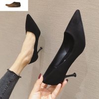 Ideamini网红学生十八岁黑色高跟鞋女2021春款小ck不累脚职业单鞋子ins仙休闲鞋