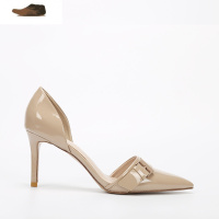 Ideamini鞋子2021年春季新款裸色高跟鞋女中空性感细跟女单鞋OL工作鞋休闲鞋