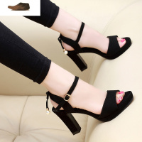 Ideamini凉鞋女2020年新款粗跟女士时装百搭中跟大码女式夏季仙女风高跟鞋休闲鞋