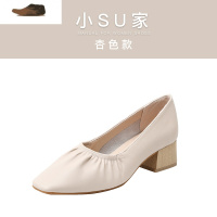 Ideamini法式晚晚风仙女温柔粗跟高跟鞋气质女范日常可穿中跟小众伴娘鞋休闲鞋