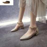 Ideamini低跟新娘鞋不累脚婚鞋粗跟婚纱水晶鞋女学生演出鞋伴娘礼服高跟鞋休闲鞋