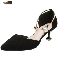 Ideamini高跟鞋女春季新款百搭细跟职业女鞋一字带扣单鞋女浅口婚鞋小跟鞋休闲鞋