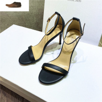 Ideamini高跟凉鞋女2021夏季新款网红黑色一字带高跟鞋女细跟性感百搭皮休闲鞋