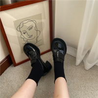 Ideaminichicli 复古粗跟玛丽珍鞋女英伦风小皮鞋水晶乐福鞋大头娃娃单鞋休闲鞋