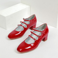 Ideamini赫本鞋玛丽珍鞋小红鞋婚鞋浅口一字带搭扣复古单鞋女鞋子lolita鞋休闲鞋