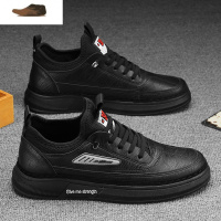 Ideamini男鞋2021年新款春季工作厨师厨房防滑防水上班休闲皮鞋黑色潮鞋子休闲鞋