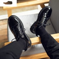 Ideamini冬季皮鞋男韩版潮流厚底正装鞋子男学生帅气英伦风增高黑色小皮鞋休闲鞋