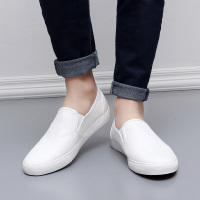 Ideamini2021新款纯白色学生帆布鞋男平底一脚蹬男小白鞋百搭懒人鞋休闲鞋休闲鞋