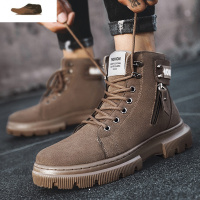 Ideamini冬季男士马丁靴英伦高帮工装靴复古男靴潮鞋工地男鞋2021新款春季休闲鞋